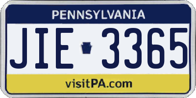 PA license plate JIE3365