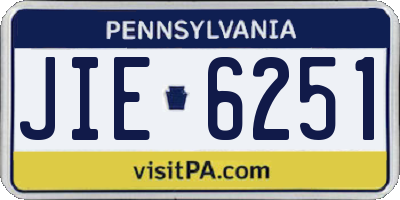 PA license plate JIE6251