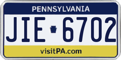 PA license plate JIE6702