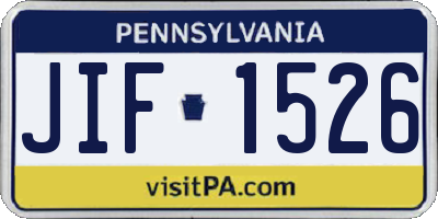 PA license plate JIF1526