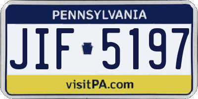 PA license plate JIF5197