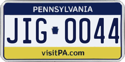 PA license plate JIG0044