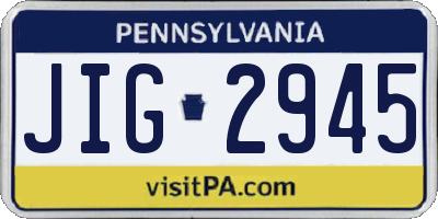 PA license plate JIG2945