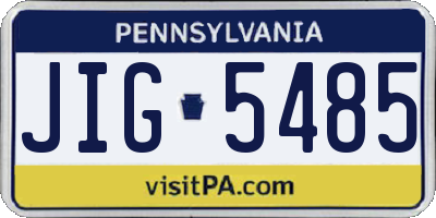 PA license plate JIG5485