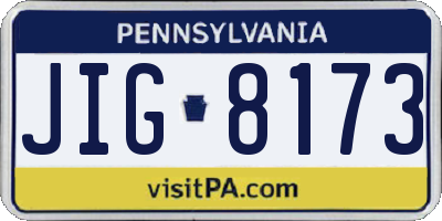 PA license plate JIG8173