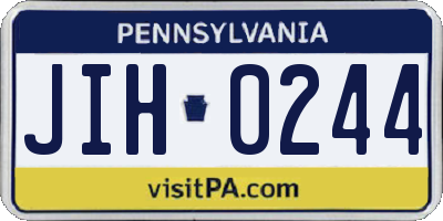 PA license plate JIH0244