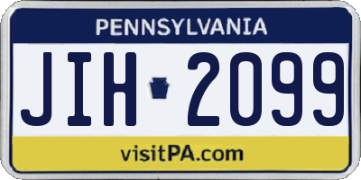 PA license plate JIH2099