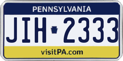 PA license plate JIH2333