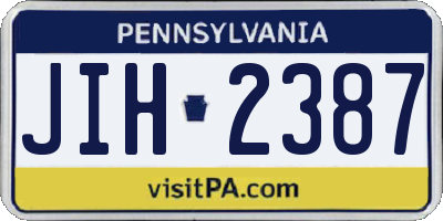 PA license plate JIH2387