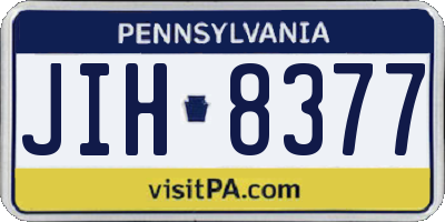PA license plate JIH8377