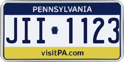 PA license plate JII1123