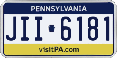 PA license plate JII6181
