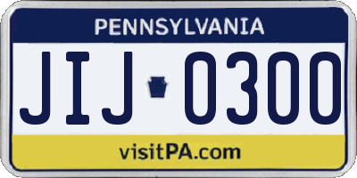 PA license plate JIJ0300