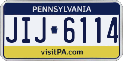PA license plate JIJ6114