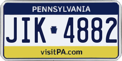 PA license plate JIK4882