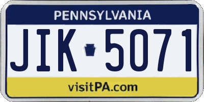 PA license plate JIK5071