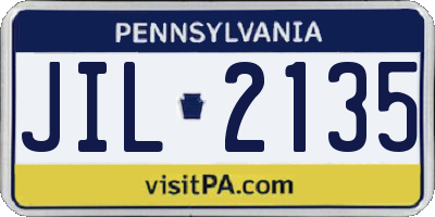 PA license plate JIL2135
