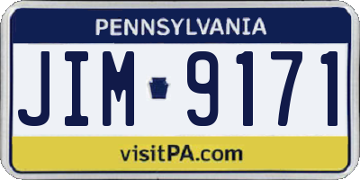 PA license plate JIM9171