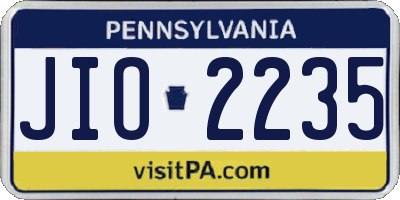 PA license plate JIO2235