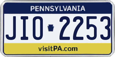 PA license plate JIO2253