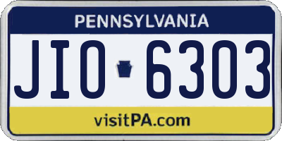 PA license plate JIO6303