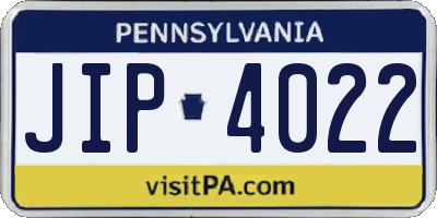 PA license plate JIP4022