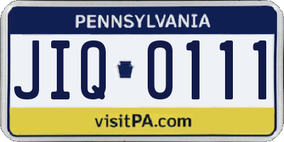 PA license plate JIQ0111