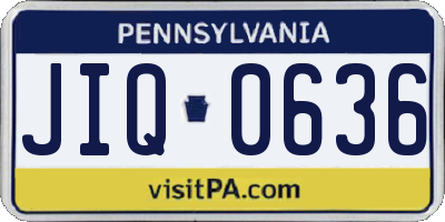 PA license plate JIQ0636