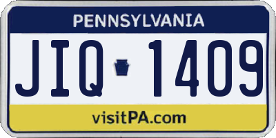 PA license plate JIQ1409