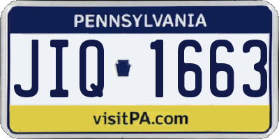 PA license plate JIQ1663