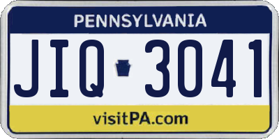 PA license plate JIQ3041