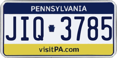 PA license plate JIQ3785