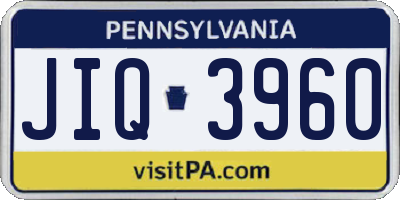 PA license plate JIQ3960