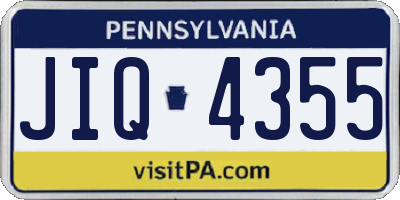 PA license plate JIQ4355