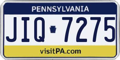 PA license plate JIQ7275