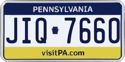 PA license plate JIQ7660