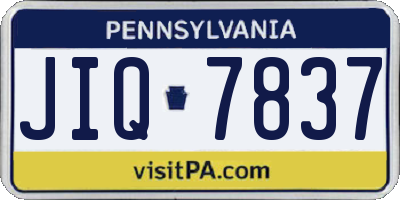 PA license plate JIQ7837