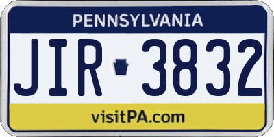 PA license plate JIR3832