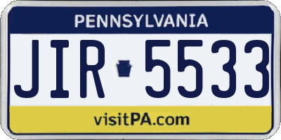 PA license plate JIR5533