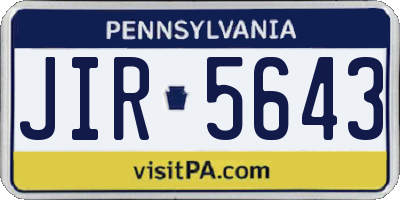 PA license plate JIR5643