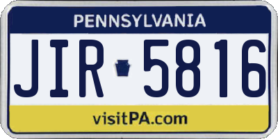 PA license plate JIR5816