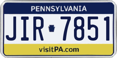 PA license plate JIR7851