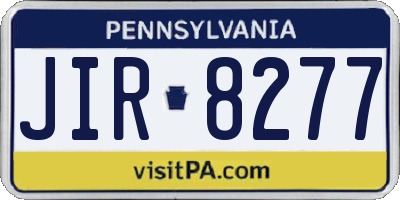 PA license plate JIR8277