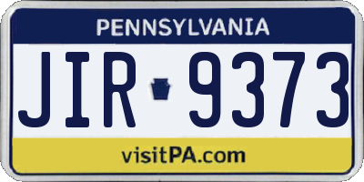 PA license plate JIR9373