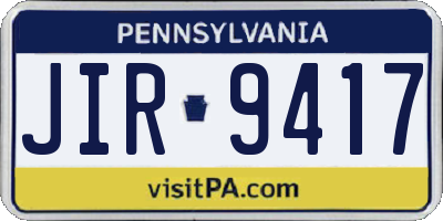 PA license plate JIR9417