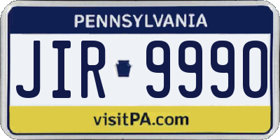 PA license plate JIR9990