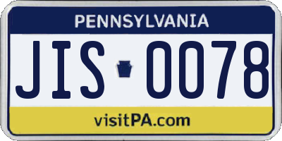 PA license plate JIS0078