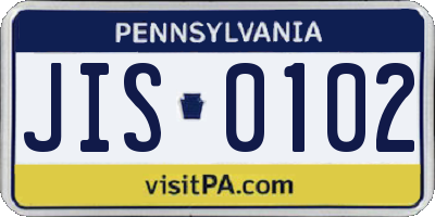PA license plate JIS0102