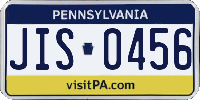 PA license plate JIS0456