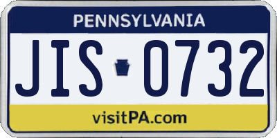PA license plate JIS0732